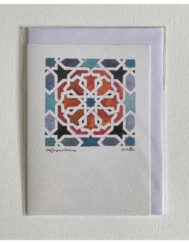 Tarjeta postal con sobre- Mosaico Alhambra