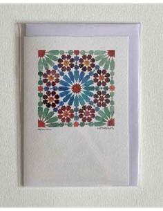 Tarjeta postal con sobre- Mosaico Alhambra