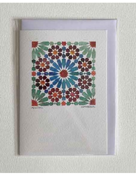 Tarjeta postal con sobre- Mosaico Alhambra