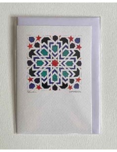 Tarjeta postal con sobre- Mosaico Alhambra
