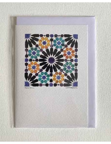 Tarjeta postal con sobre- Mosaico Alhambra