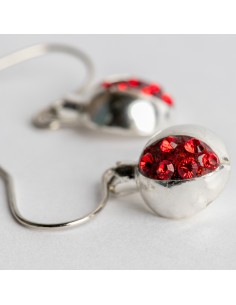 Pendientes redondo gancho de Plata grande