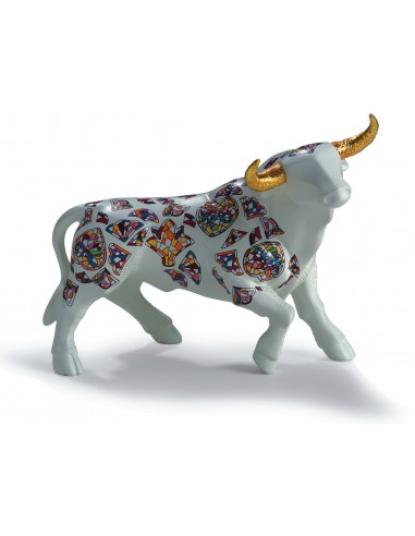 Medium bull figurine with metallic...