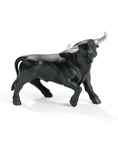 Small bull figurine with metallic...