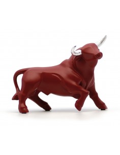 Small bull figurine with metallic horns - Red - NADAL