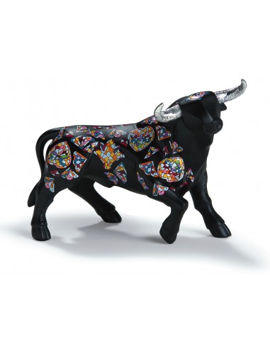 Small bull figurine with metallic...