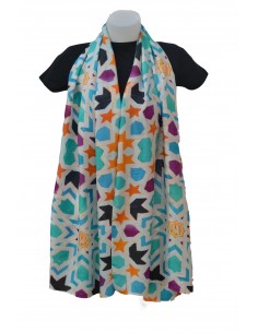 Mini silk pashmina with Granada Mosaic Design