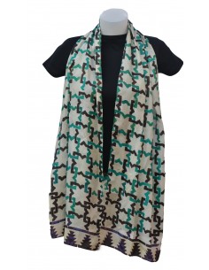 Mini silk pashmina with Granada Mosaic Design