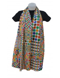 Mini silk pashmina with Granada Mosaic Design