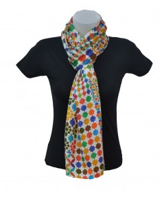 Mini silk pashmina with Granada Mosaic Design 2