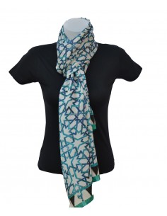 Mini silk pashmina with Granada Mosaic Design 2