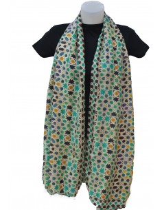 Mini silk pashmina with Granada Mosaic Design