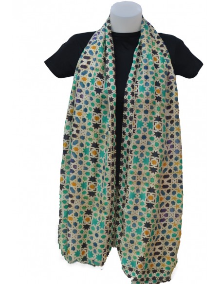 Pashmina seda granada mini