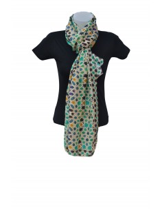 Mini silk pashmina with Granada Mosaic Design 2