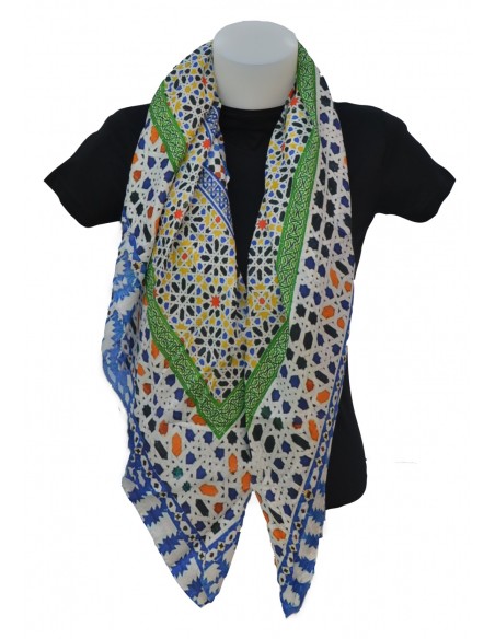 Pashmina seda granada cuadrada