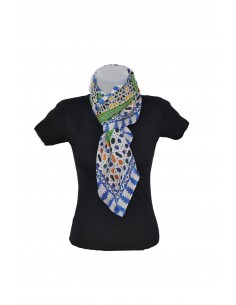 Silk square pashmina with Mosaic design 2