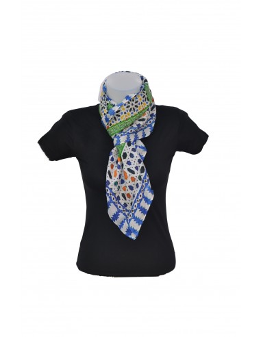 Silk square pashmina with Mosaic design