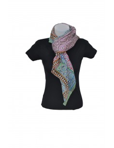 Silk square pashmina with Mosaic design 2