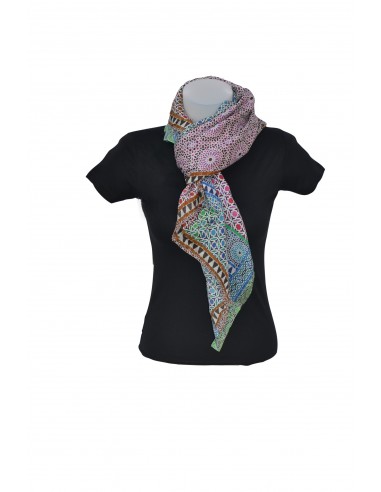 Silk square pashmina with Mosaic design