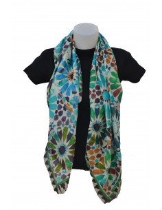 Silk square pashmina with Mosaic design
