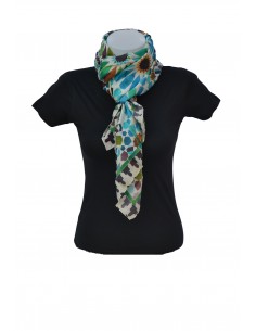 Silk square pashmina with Mosaic design 2