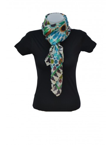 Silk square pashmina with Mosaic design