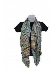 Pashmina seda granada cuadrada