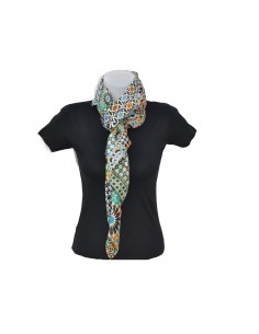 Silk square pashmina with Mosaic design 2