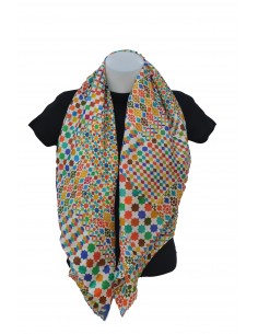Silk square pashmina with Mosaic design