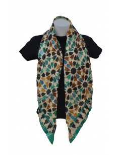 Silk square pashmina with Mosaic design