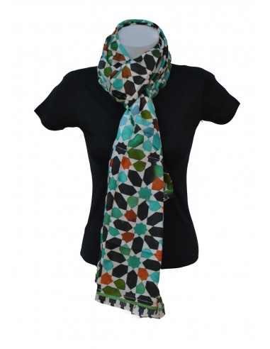 Silk pashmina with Mosaic design...