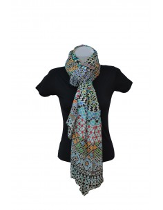 Silk pashmina with Mosaic design 100x190cm