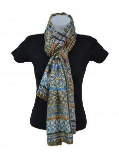 Silk pashmina with Mosaic design 100x190cm