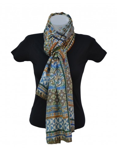 Silk pashmina with Mosaic design...