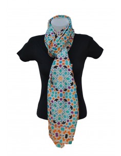 Silk pashmina with Mosaic design 100x190cm