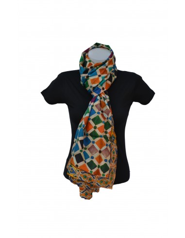 Silk pashmina with Mosaic design...