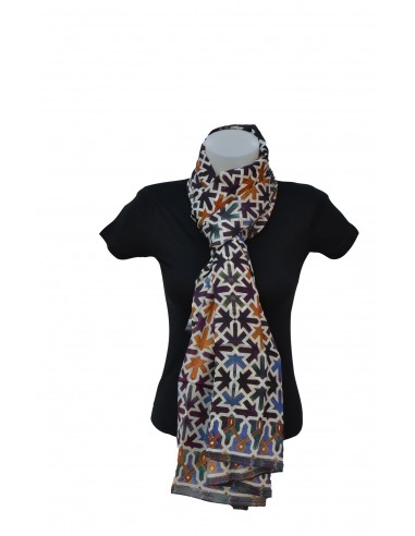 Silk pashmina with Mosaic design...