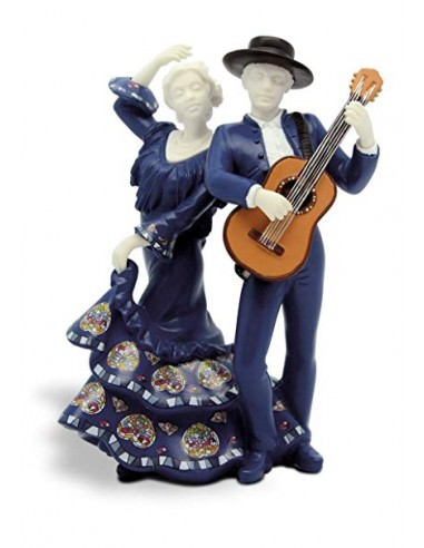 Flamenco dancing pair with guitar,...