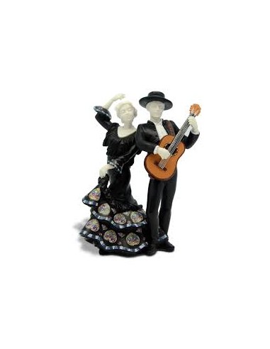 Flamenco dancing pair with guitar,...