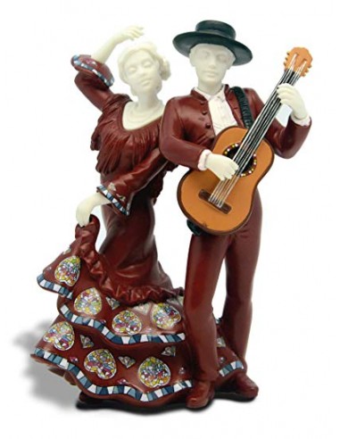 Flamenco dancing pair with guitar,...
