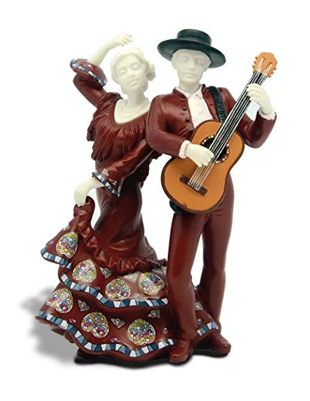 Flamenco dancing pair with guitar, with decal - NADAL