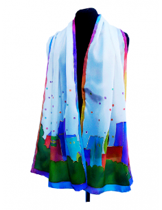 Silk foulard with Alhambra during the daytime design