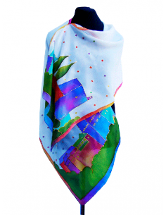 Silk foulard with Alhambra during the daytime design 2