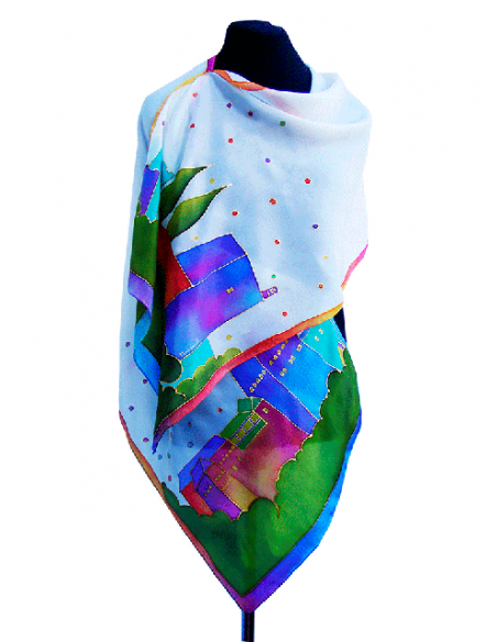 Silk foulard with Alhambra during the daytime design