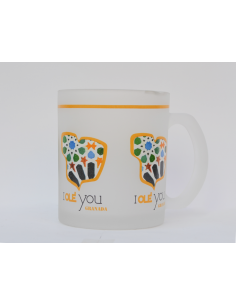 Taza vidrio satín mapas