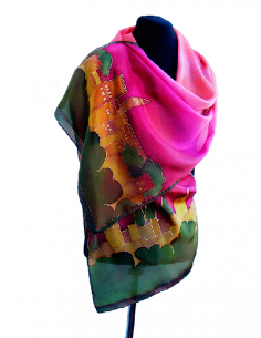 Silk foulard with Alhambra during sunset design