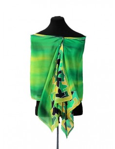Silk foulard with Arabic Mosaic design - The Golden Room...