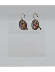 Large dangle hook circular earrings - The Mosaic Collection