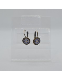 Small dangle hook circular earrings - The Mosaic Collection
