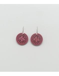 Wooden macramé design dangle hook earrings - The Camelia...